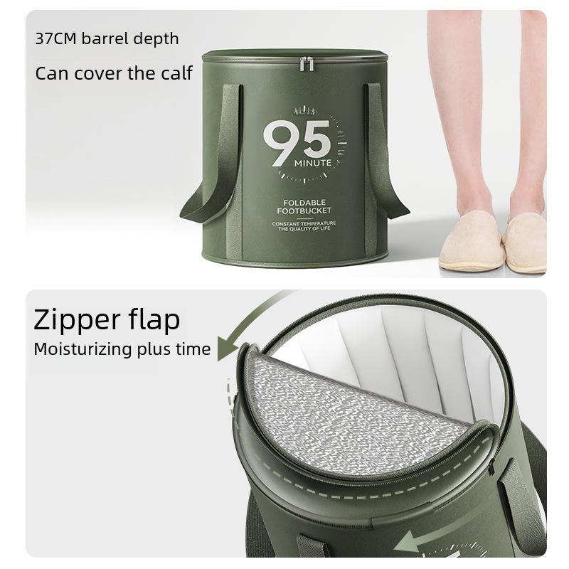 Cadă portabilă pliabilă pentru picioare, găleată pliabilă pentru spa picioare cu capac, înmuiere profundă pentru casă, călătorie