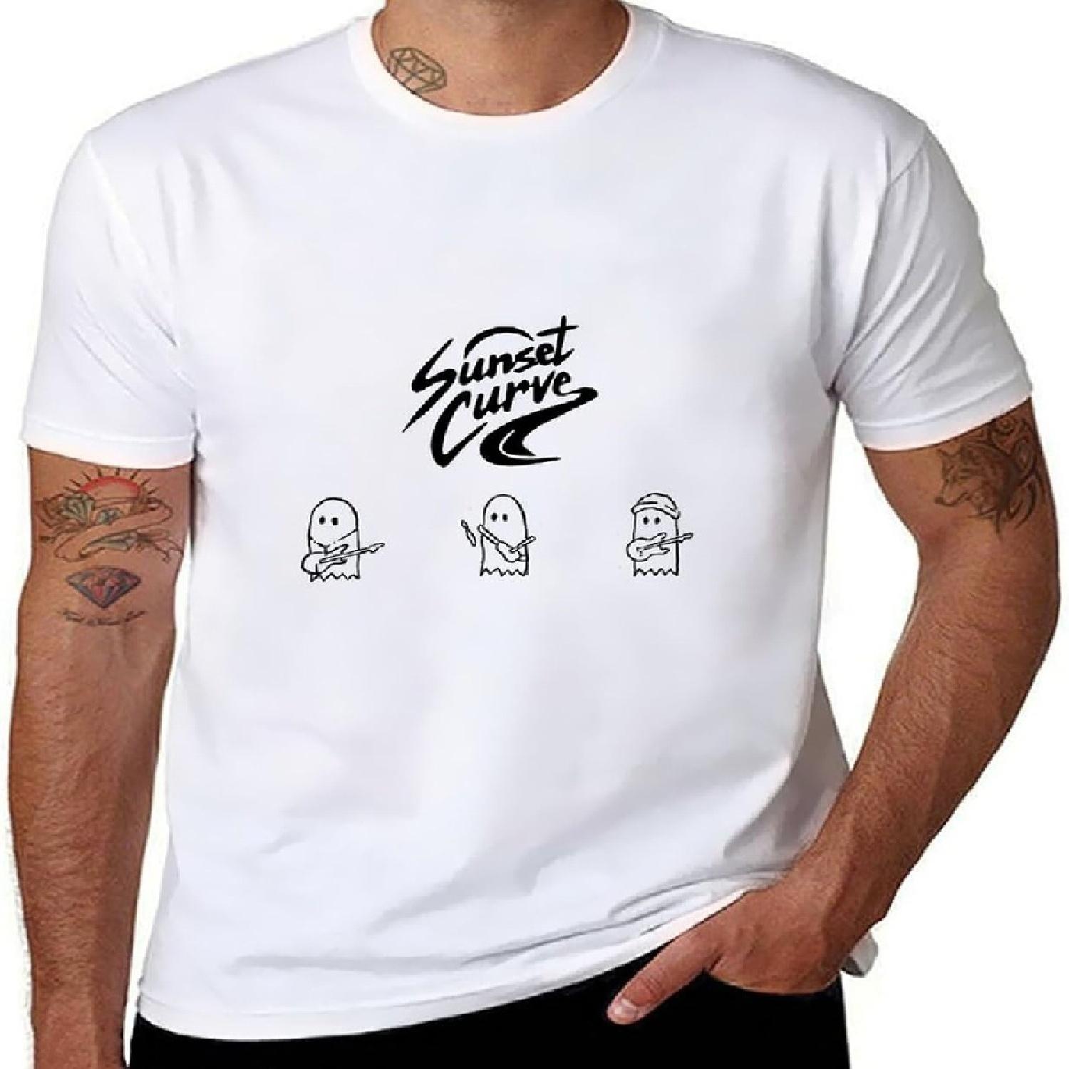 Men s T-Shirt Fashion Sunset Curve Band T Shirts Unisex Duplex Printing Tees S