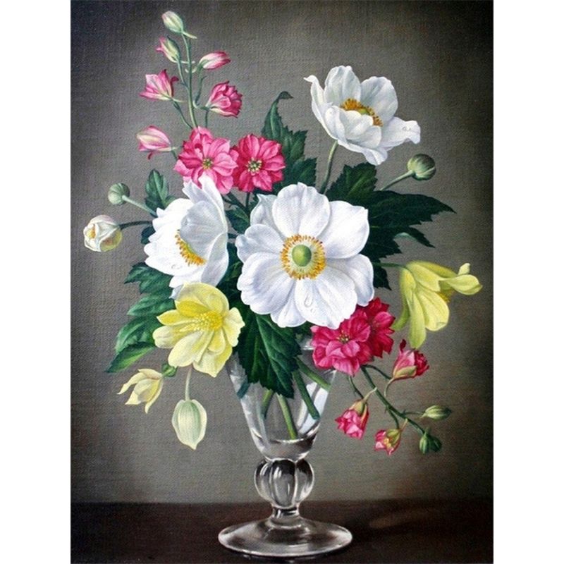 

Полный дрель алмазная живопись мозаика цветы в вазе 5d круглая алмазная вышивка картина для взрослых детей Gi Full Round 20x30CM