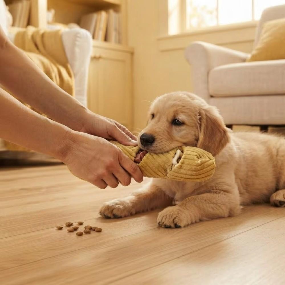 Baguette Squeaky Plush Toy Plush Treat Dispenser Toy Soft Dog Puzzle Toy For Small Medium Dogs