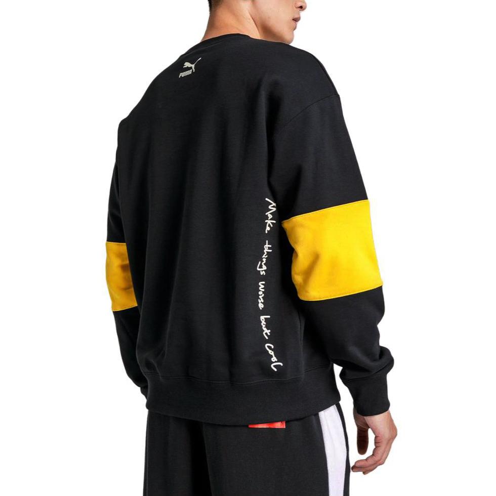 Puma X Randomevent Συνεργατικό Πουλόβερ Με Στρογγυλή Λαιμόκοψη Με Λογότυπο Γράμματος Ανδρικό Πουλόβερ Μαύρο 59666401