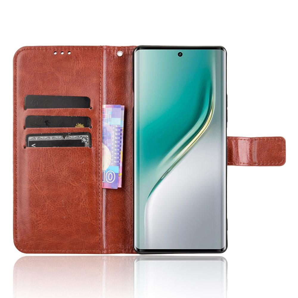 

For TECNO Camon 40 4G CM5 Case Crazy Horse Texture PU Leather Phone Wallet Cover Gold