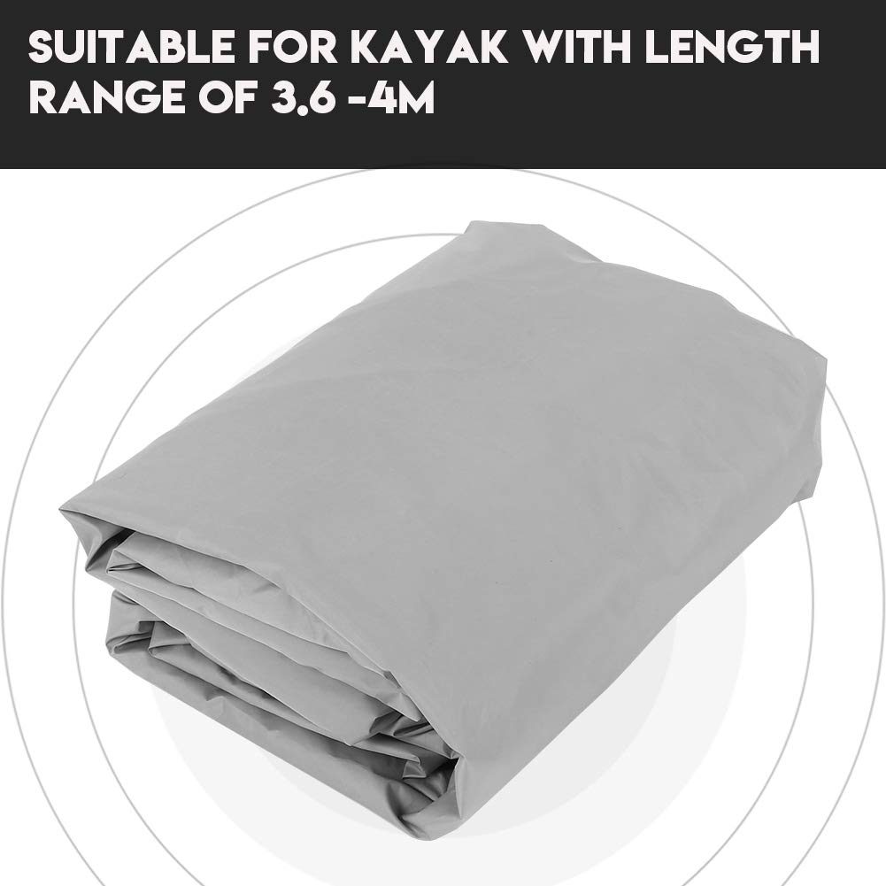 Canoe Kayak Cover 4.5m Waterproof UV Storage Boat Cover Sun Protection 3.6-4M for Kayak Boat Canoe (Gray)