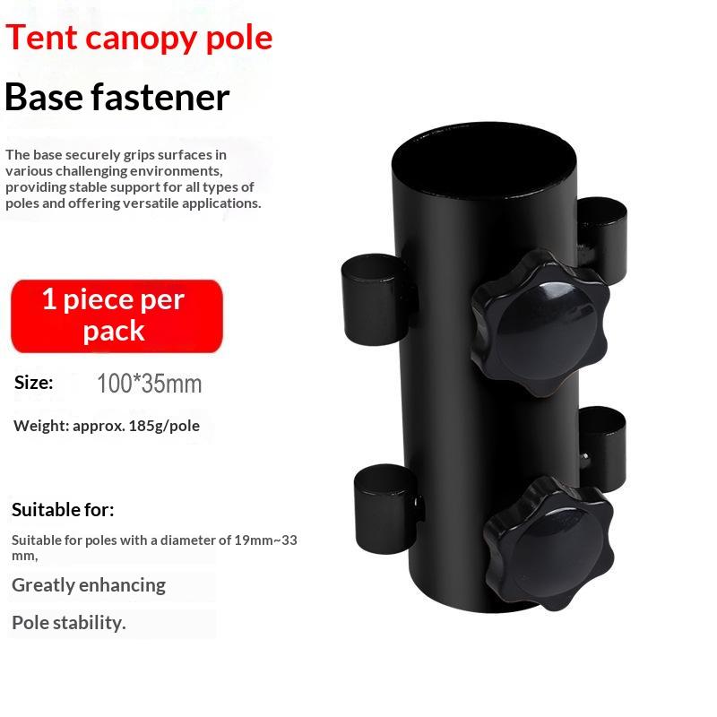 1 Pezzo Nero Supporto Palo Tenda da Campeggio Esterna Base Ombrellone Pesca in Spiaggia Tenda a Baldacchino Doppia Manopola Fissaggio Paletto a Terra Accessori