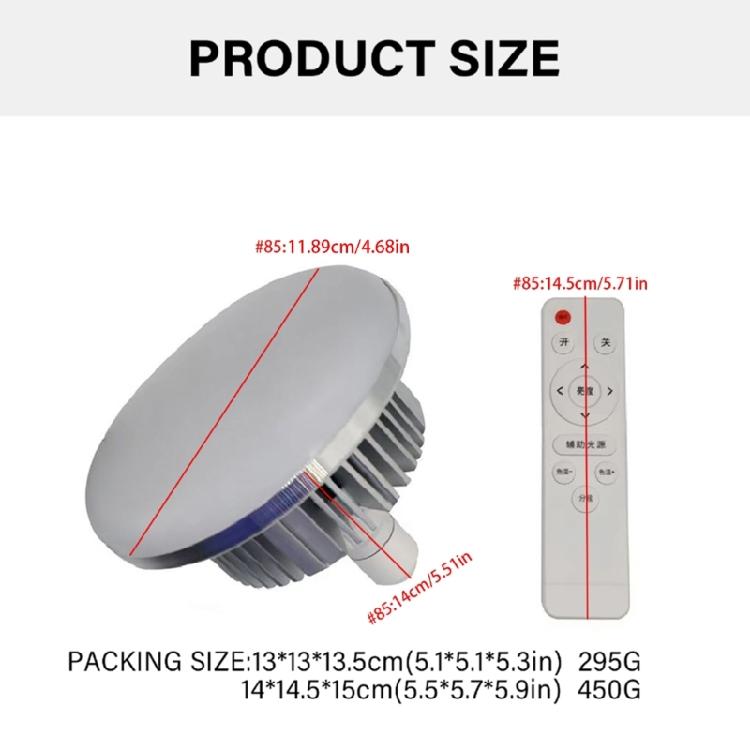 85W 155W LED Light Bulb Photography Lamp Bulb Energy-saving Adjustable Brightness E27 Mount with Remote Control
