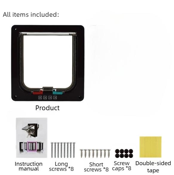 For Dog Cat Kitten ABS Plastic Dog Cat Flap Door with 4 Way Lock Security Flap Door Small Pet Supplies Cat Puppy Safety Gate