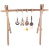 China Manufacturer Exquisite Color Leaf Four-piece Fitness Rack Pendant Wooden Baby Play Activity Gym