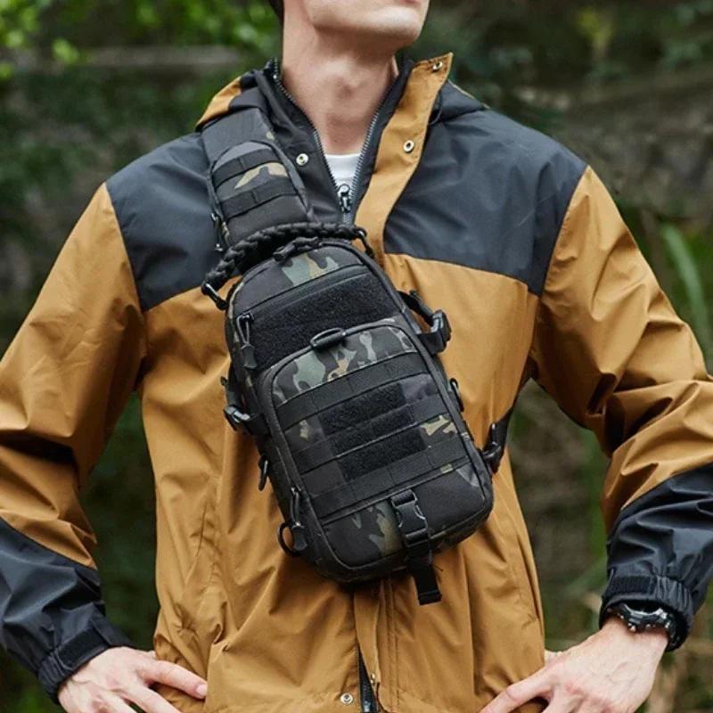 Men'S Fishing Chest Bag Tactical Sports Shoulder Outdoor Fanny Pack Camping Hiking Climbing Cycling Molle System Sling Bags Edc