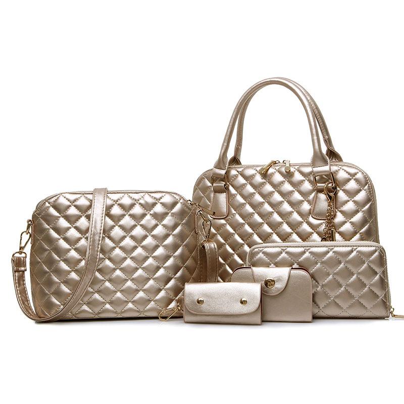 Fashion women's bags New fashion five-piece set Mother and child bags One shoulder cross handbag Small square bag