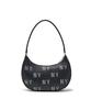 Mlb Classic Monogram Embossed Hobo Bag Ny (Black)