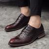 2025 Men's Crocodile Pattern Leather Shoes - Business Korean British Style, Formal Fashion for Youth & Weddings