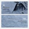 SEPTWOLVES Men's Long-Sleeve Cotton-Linen Shirt