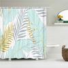 Waterproof Shower Curtain Fresh Plant Leaves Polyester Fabric 3D Printing Leaf Bathroom Curtains For Bathroom Decor With Hooks