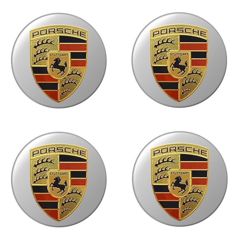 4Pcs 56MM Car Styling Wheel Center Hub Cap Stickers Accessories For Porsche 911 718 Taycan Panamera Cayenne Macan Boxster Cayman