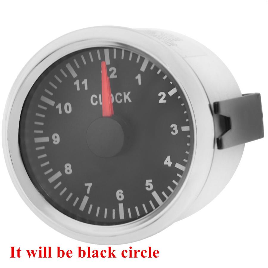 52mm 2" Clock Gauge 12 Hours Meter Red Backlight For Car Truck Boat Yacht Black