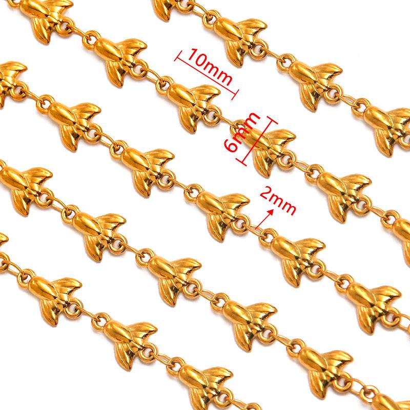 18K Gold Plated Stainless Steel Heart, Butterfly, Four-Leaf Clover, Shell Chain Bracelet/Necklace, 50cm.