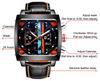 Orologio Automatico Quadrato Luminoso da Uomo con Cinturino in Vera Pelle