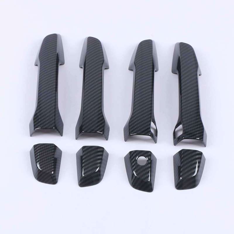 For Honda CR-V CRV LHD 2017 2018 ABS Chrome Carbon Fiber Black Door Handle Cover Sticker Car Styling Accessories