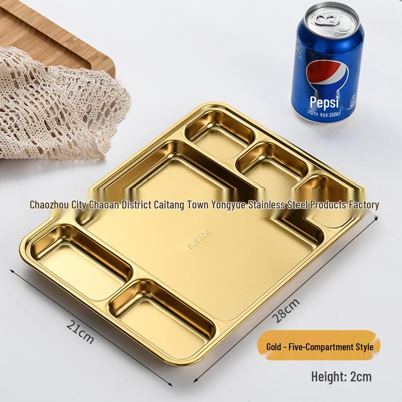 Korean Style 304 Stainless Steel Multi-purpose Compartment Plate