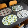 Table Mat PU Leather Placemat Nordic Style Print Waterproof Oil Proof Non Slip for Home Kitchen Wedding Dining Settings