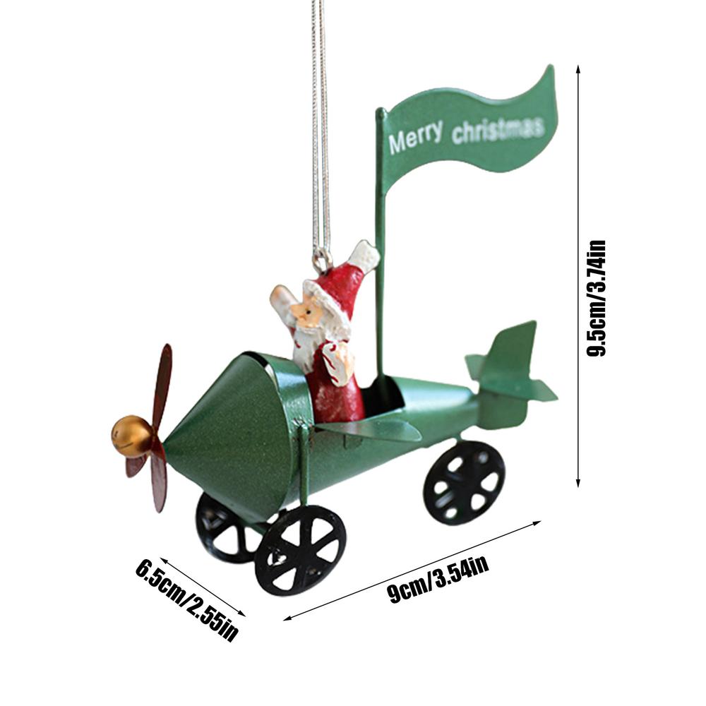 

1 шт. Ретро железный рождественский кулон в старинном стиле Санта-Клаус самолет рождественская елка подвесное украшение украшения для вечеринки декор зелёный