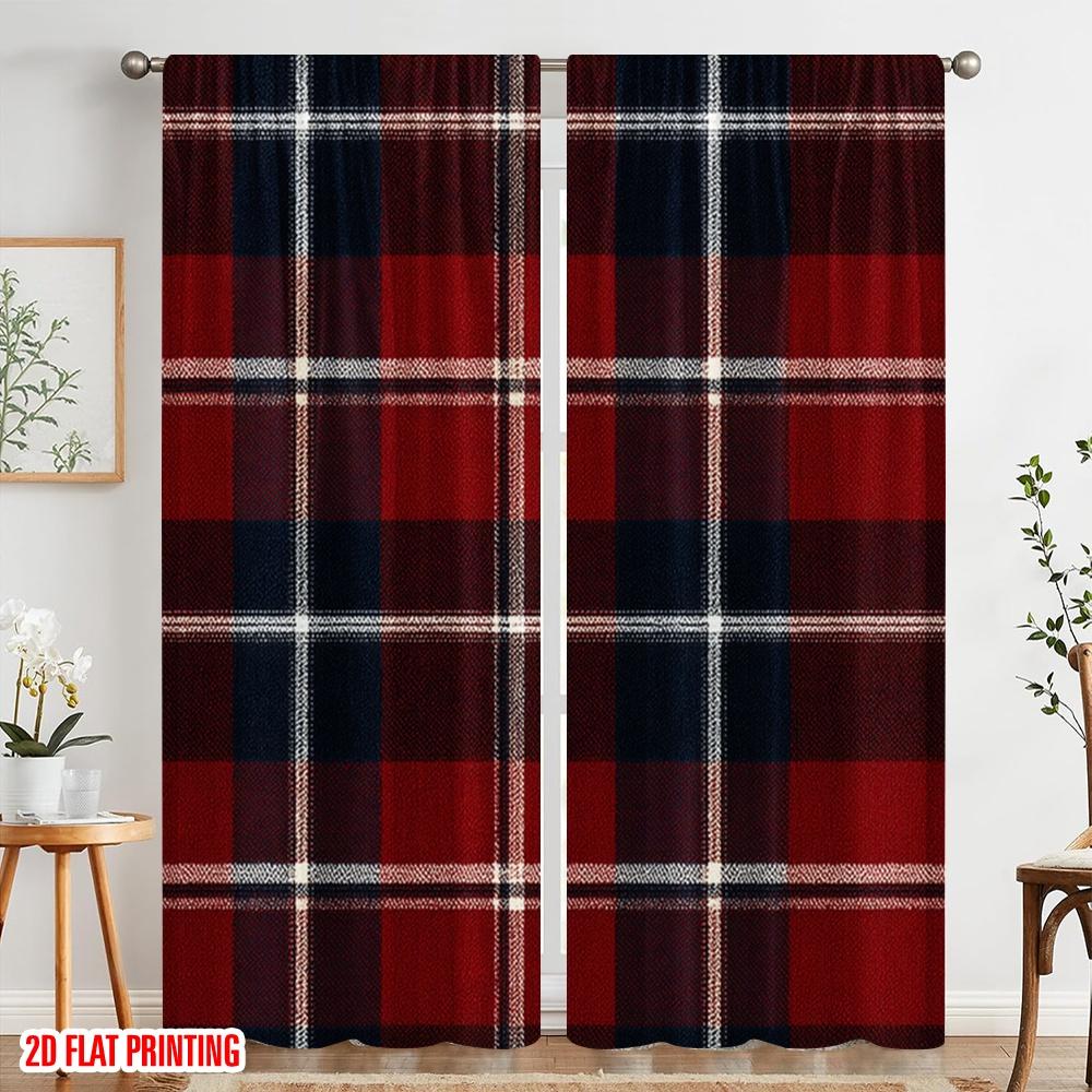 2pcs,2D Plane Printing Pattern Curtains Sleeping Orange Cat In Santa Hat Polyester Fabric (without Rod) Decorations Inside Use