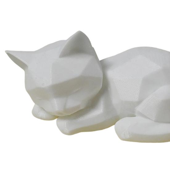 3D Printed Sleeping Cat Figurines Geometric Cat Statue Minimalist Cute Cat Art Crafts
