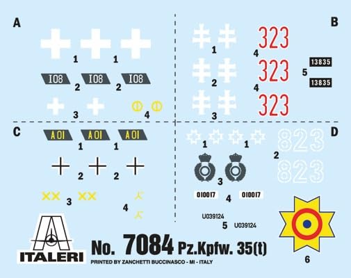 Platz Italeri 1/72 German Light Tank Pz.Kpfw.35(t) Plastic Model Kit IT7084