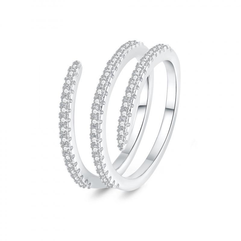

Elegant Spring Diamond Ring: Stylish Light Luxury, Unique Design, Versatile Personality & Timeless Appeal Adjustable Opening платиновий