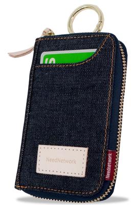 Proud Denim Key Case for Smart Key Case with Large 6 Key Outer Card and Key Japan's Men Capacity, Hooks, Pocket, Slots, Ring.