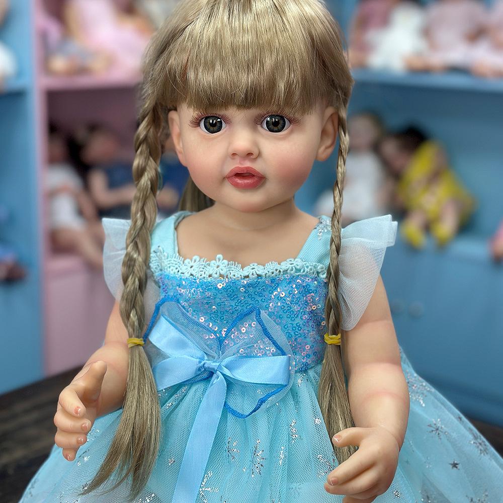 Pittura a strati multipli della pelle 3D della bambola rinata finita lavabile da 55 cm