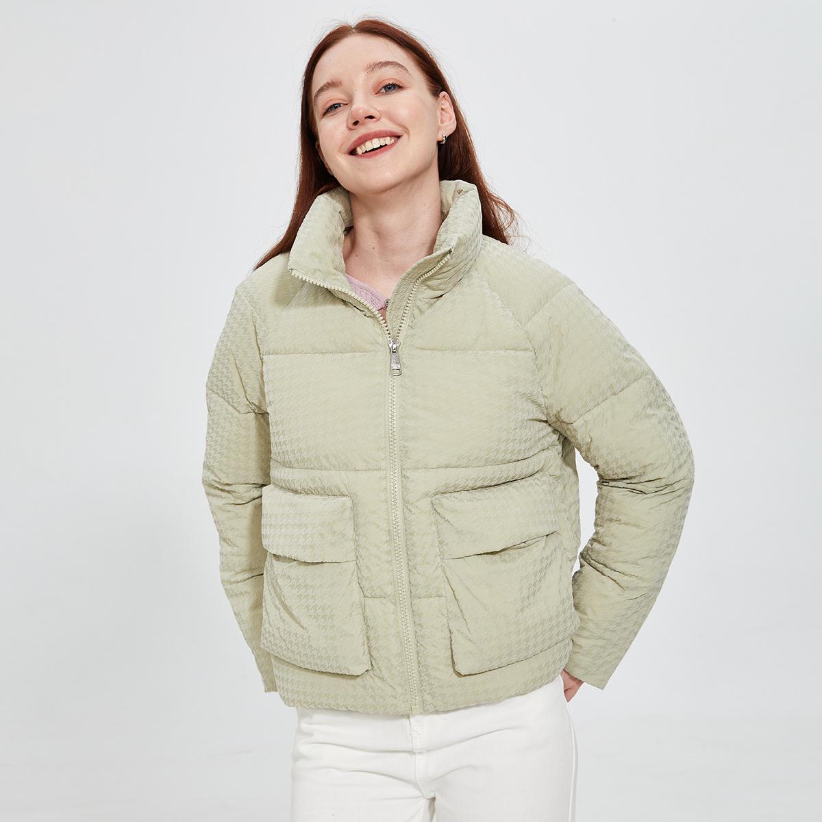 

Winter coat women s cotton-padded clothes stand-up collar zipper women s short cotton-padded clothes XL