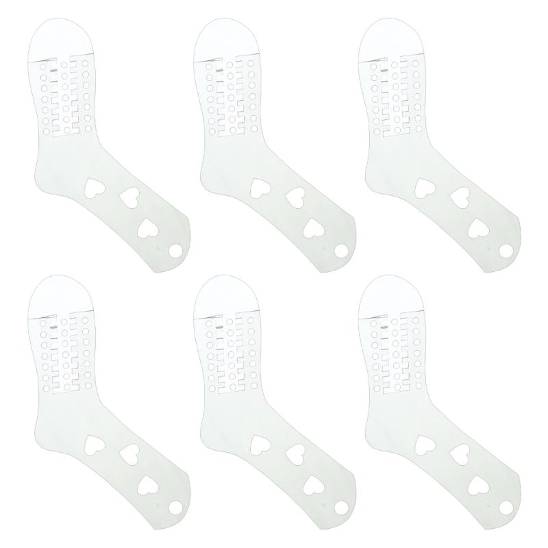 Pack of 6 Sock Blocking Molds for Knitting Applications and Effective Presentation Solution Craft Display Accessories