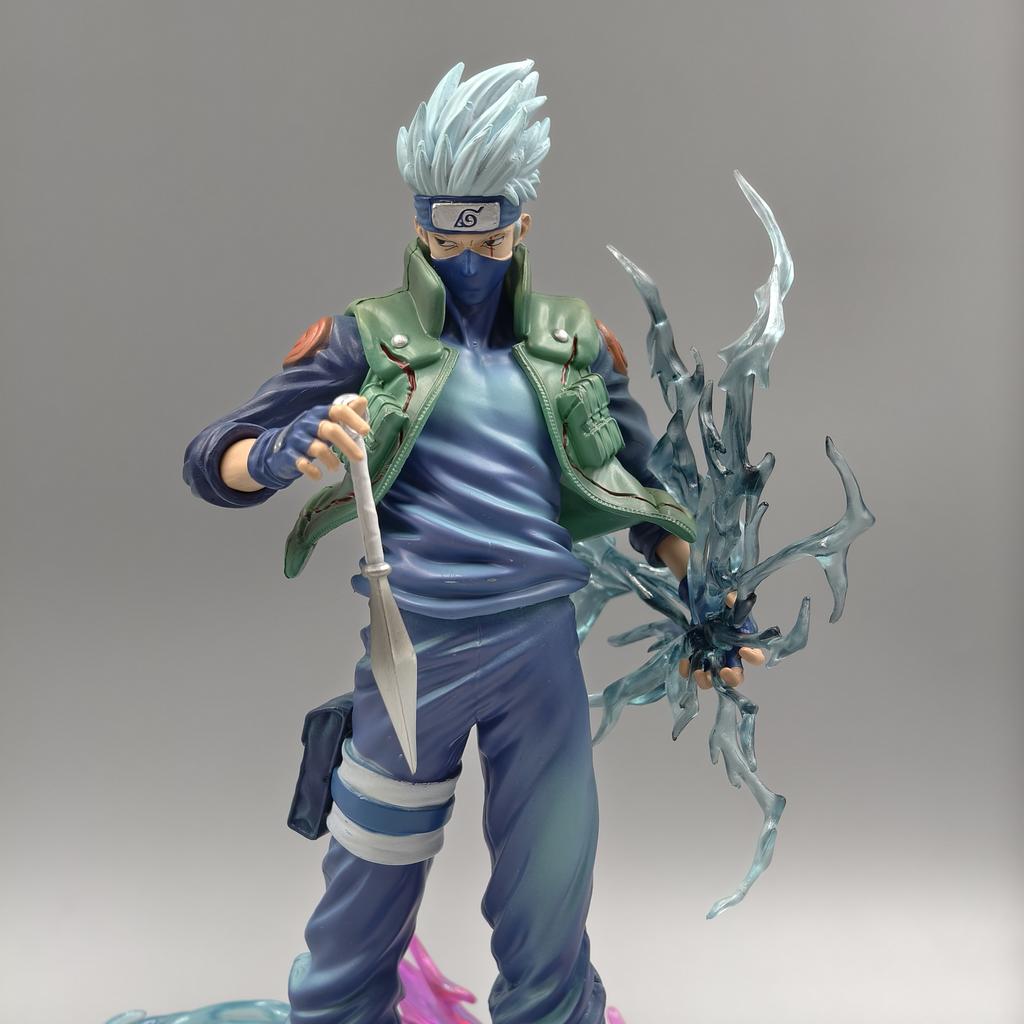 24cm 9.4 inch Anime Hatake Kakashi Action Figures Pvc Statue Desktop Ornamen Set Statue Model Ornament Room Desk Toys