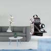 Ballerina Camera Figurine Modern Dancing Girl Resin Art Sculpture Unique Desktop Ornament for