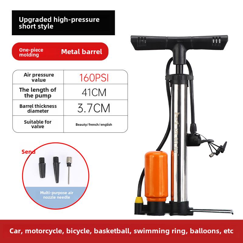 Pompă Manuală Multifuncțională de Înaltă Presiune pentru Biciclete, Vehicule Electrice, Motociclete, Mașini și Mingi de Baschet