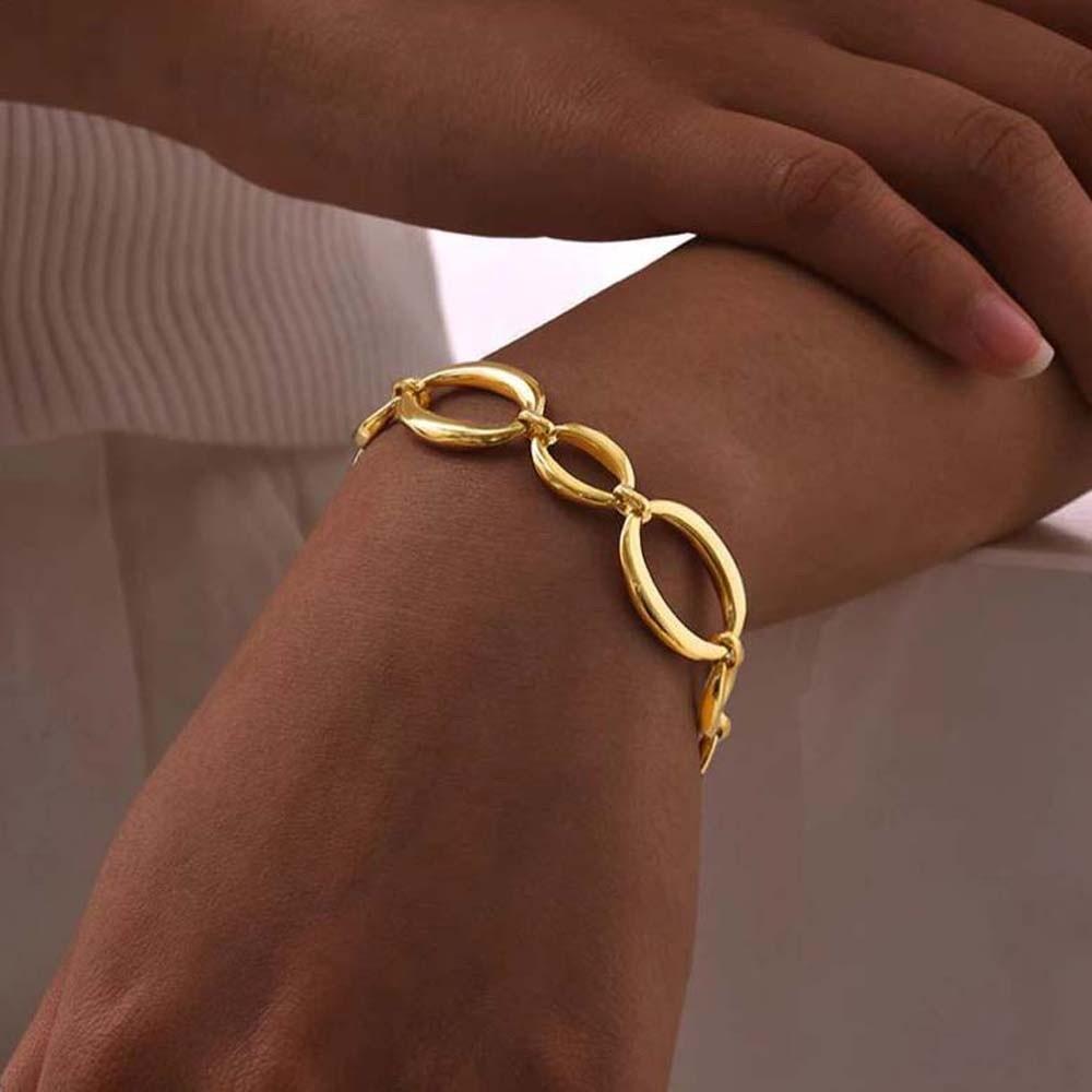 Stainless Steel Gold Chain Bracelet Wristband Jewelry Stainless Steel Hand Chain  Gifts