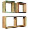 Wall Shelf Set - vidaXL - 3 Pcs - Recycled Solid Teak - Multicolored - Small Complementary Furniture