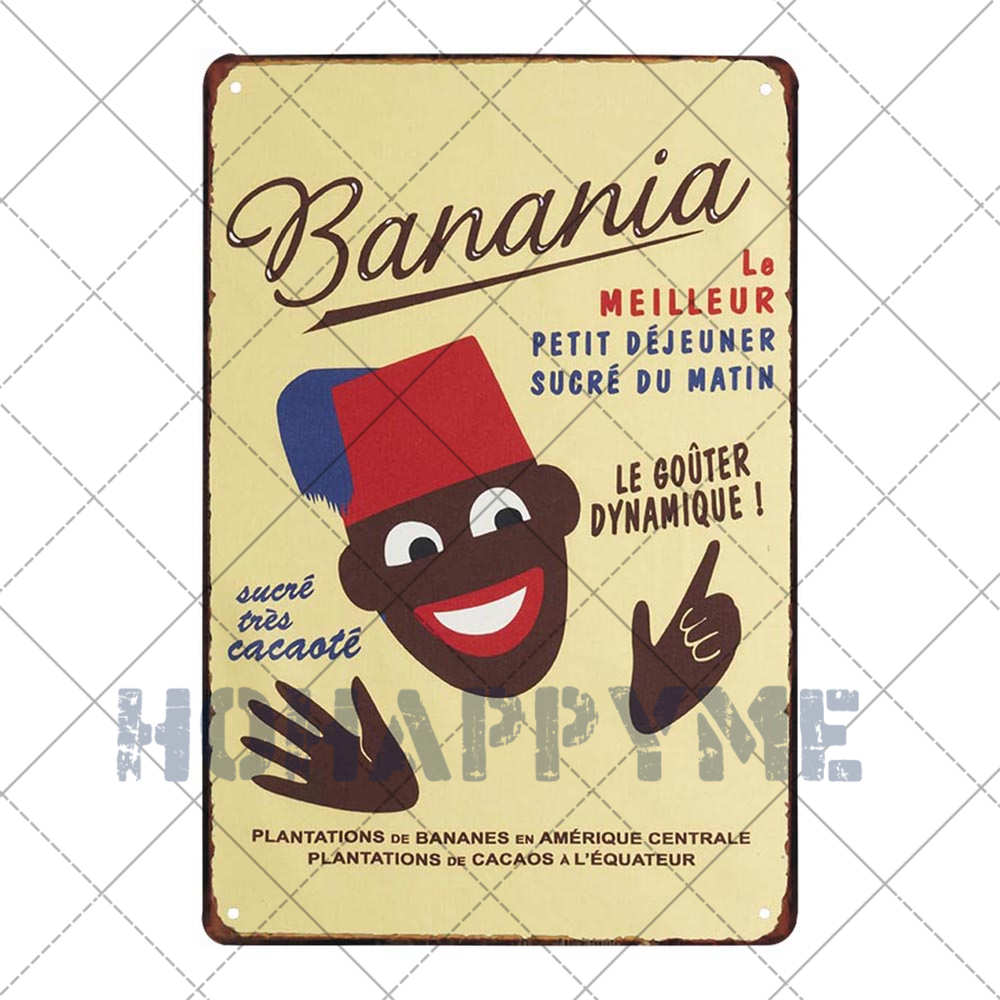 

FOOD Metal Wall Art Signs BANANIA Hot Drink Tin Painting Poster Decoration Bar Pub Club Cafe Plaque Home Decor Plates 20x30cm 30x20cm