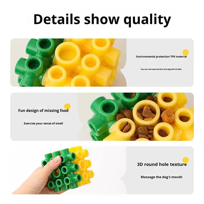 Interactive Puzzle Dog Toy Square Magic Cube Food Dispenser Durable Non Toxic Chew For Dental Cleaning Molar Boredom Relief Slow Feeder Pet Supplies