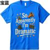 Sommer T-Shirt männlich Reise Teenager kurzärmeliges T-Shirt Schwarz So anscheinend bin ich dramatisch Basic Unisex Oberteile Grafik Trainings-Oberteile