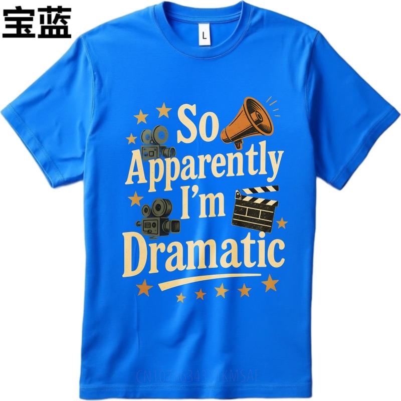 Sommer T-Shirt männlich Reise Teenager kurzärmeliges T-Shirt Schwarz So anscheinend bin ich dramatisch Basic Unisex Oberteile Grafik Trainings-Oberteile