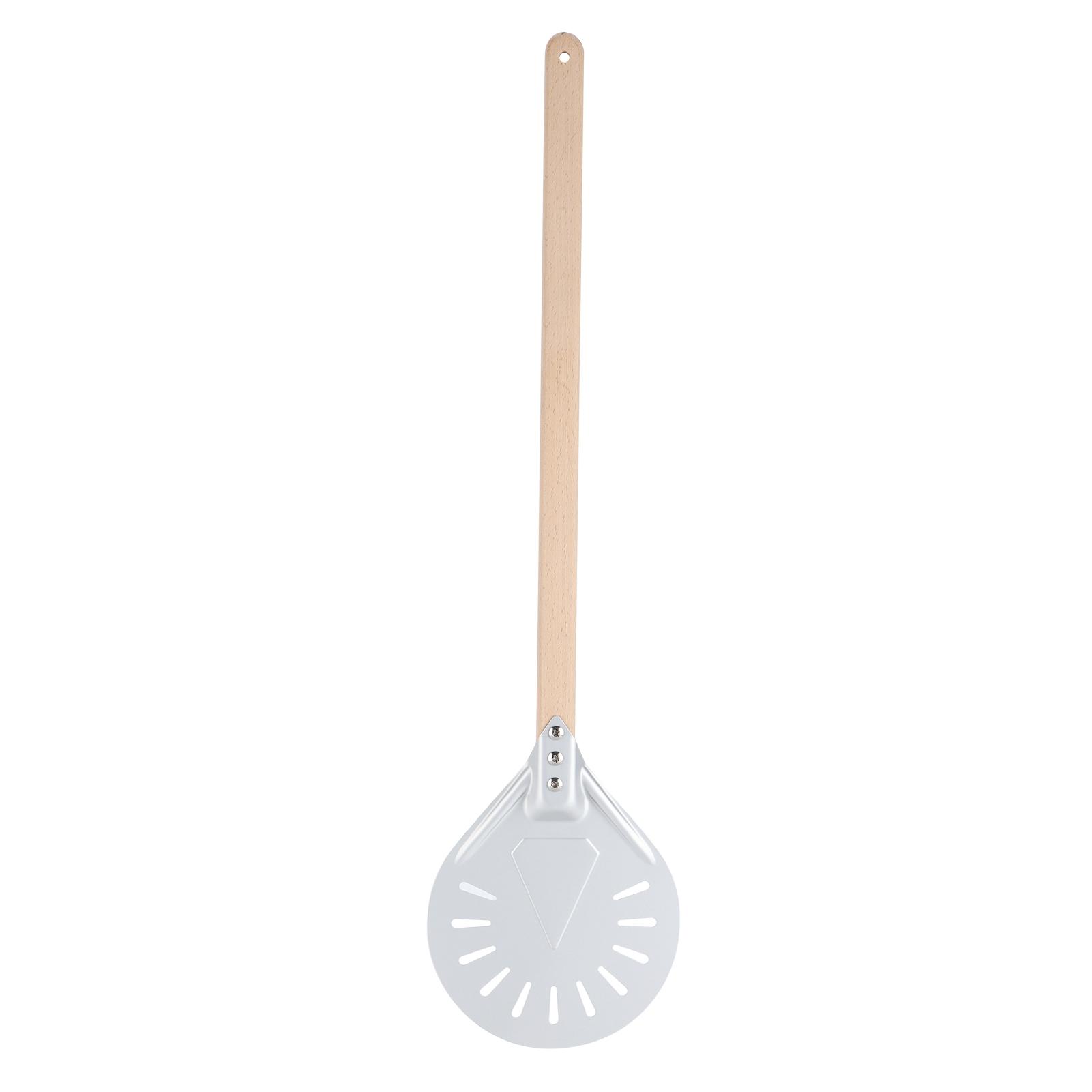 Konnwei Pizza Shovel With 60Cm Removable Wood Handle Nonslip Round Pizza Spatula Kitchen Utensils(8In )