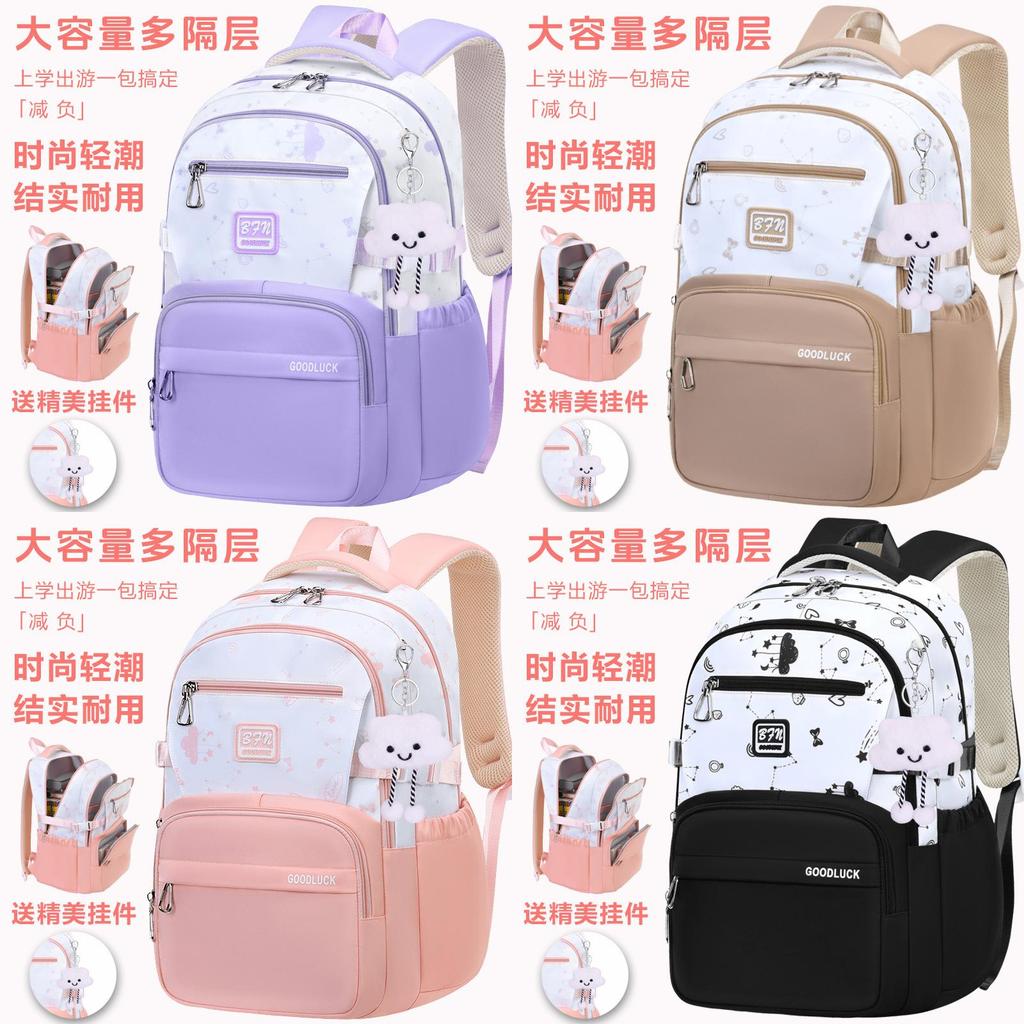 Cartoon Backpack For Middle School Girls With Breathable Waterproof Material For School And Travel