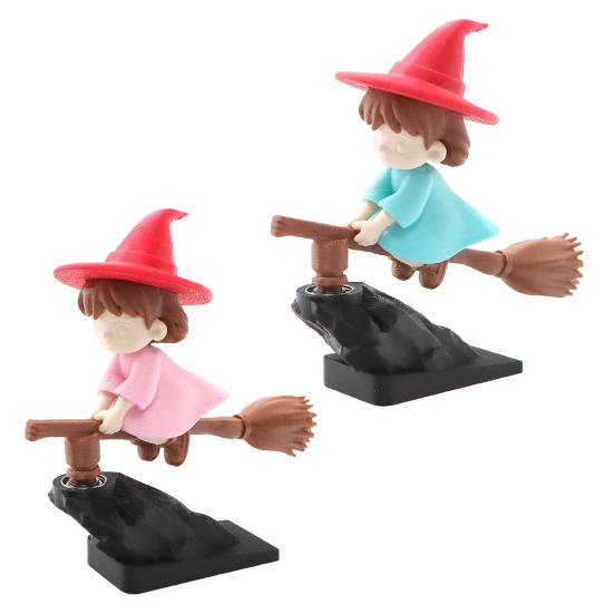 Witch Broomstick Dashboard Drift Ornaments Motion Activated Fun Drift Turn Car Dashboard Decor Mini Dynamic Interactive Automobile Interior Accessory