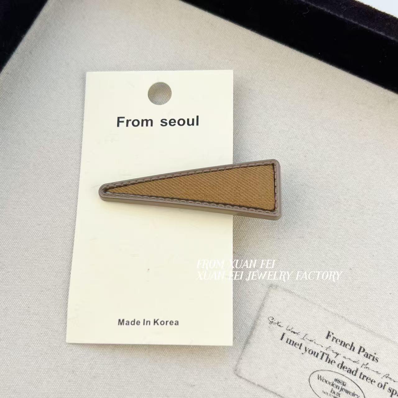 Korean Triangle Fabric Hair Clip for Women - Sweet Fashion Duckbill and Bangs Accessory