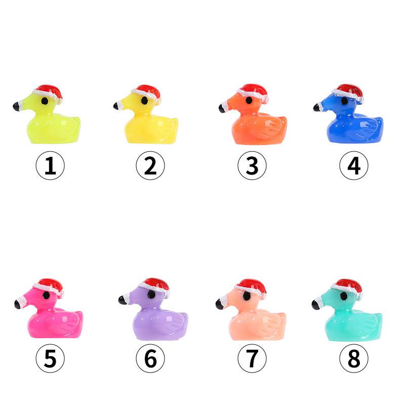 10Pcs/bag Cartoon Cute Christmas Flamingo Mini Model Micro Landscape Resin Crafts Desktop Decoration Fun DIY Decor Accessories