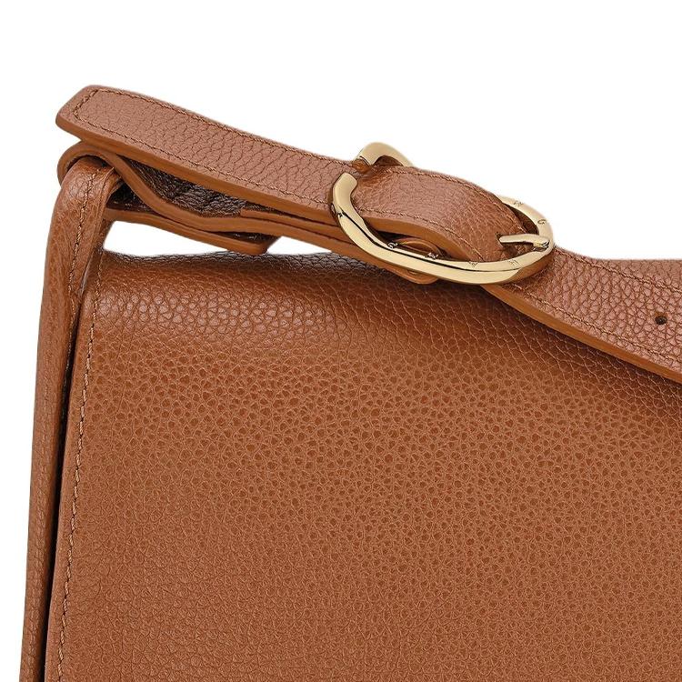 Longchamp Le Foulonné Magnetverschluss Verstellbarer Schultergurt Leder Schultertasche Mittelgroß Damen Schultertasche Karamell 10297021121
