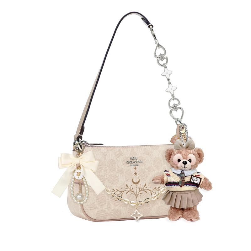 Coach Shoulder Bag [Customized Bag] Nolita 19 Micro-label Logo Zipper Closure, Extension Chain, Printing, Scarf, Bow All the Flashy, Basic Style