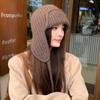 Chapeau Tricoté Chaud d'Hiver Femmes Bonnet à Oreillettes Super Doux Épaissi Coupe-Vent Temps Froid Chapeau Tendance pour Automne Épais